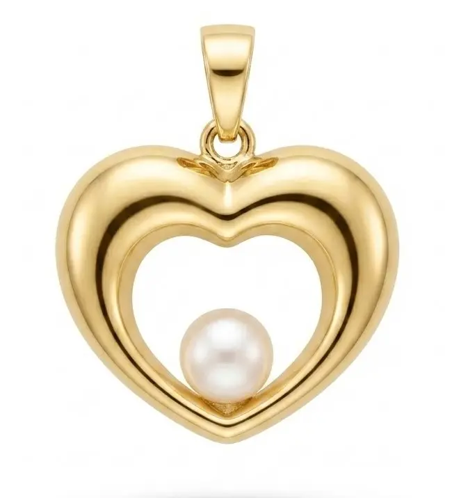 16x8MM FRESHWATER  PEARL HEART PENDANT 