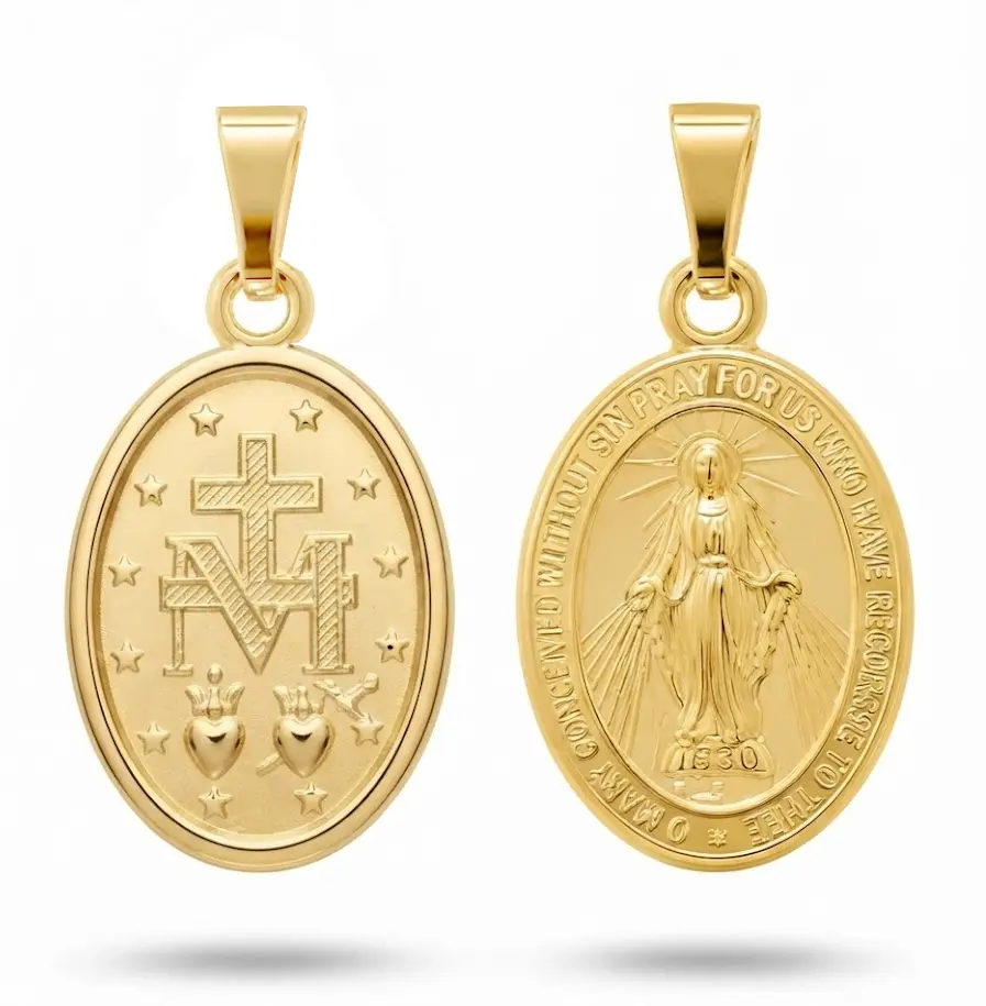 MEDALLA OVAL VIRGEN MILAGROSA 18x11MM