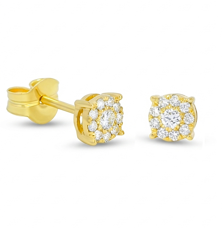 DIAMOND STUD EARRINGS.QUALITY SI.COLOR H.0.15 CT TW