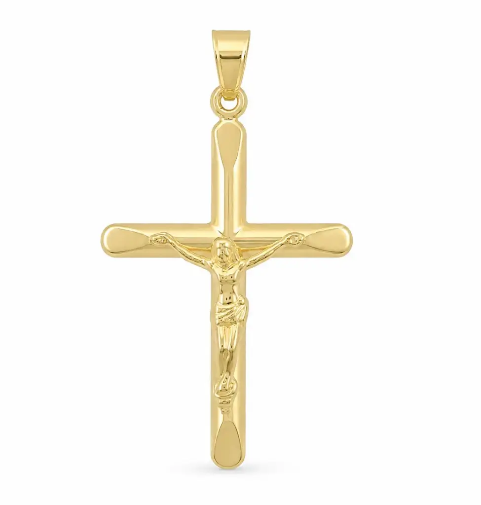CRUZ BISELADA CON CRISTO 32x20MM 