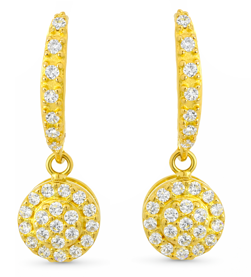 18MM CZ DANGLING EARRINGS