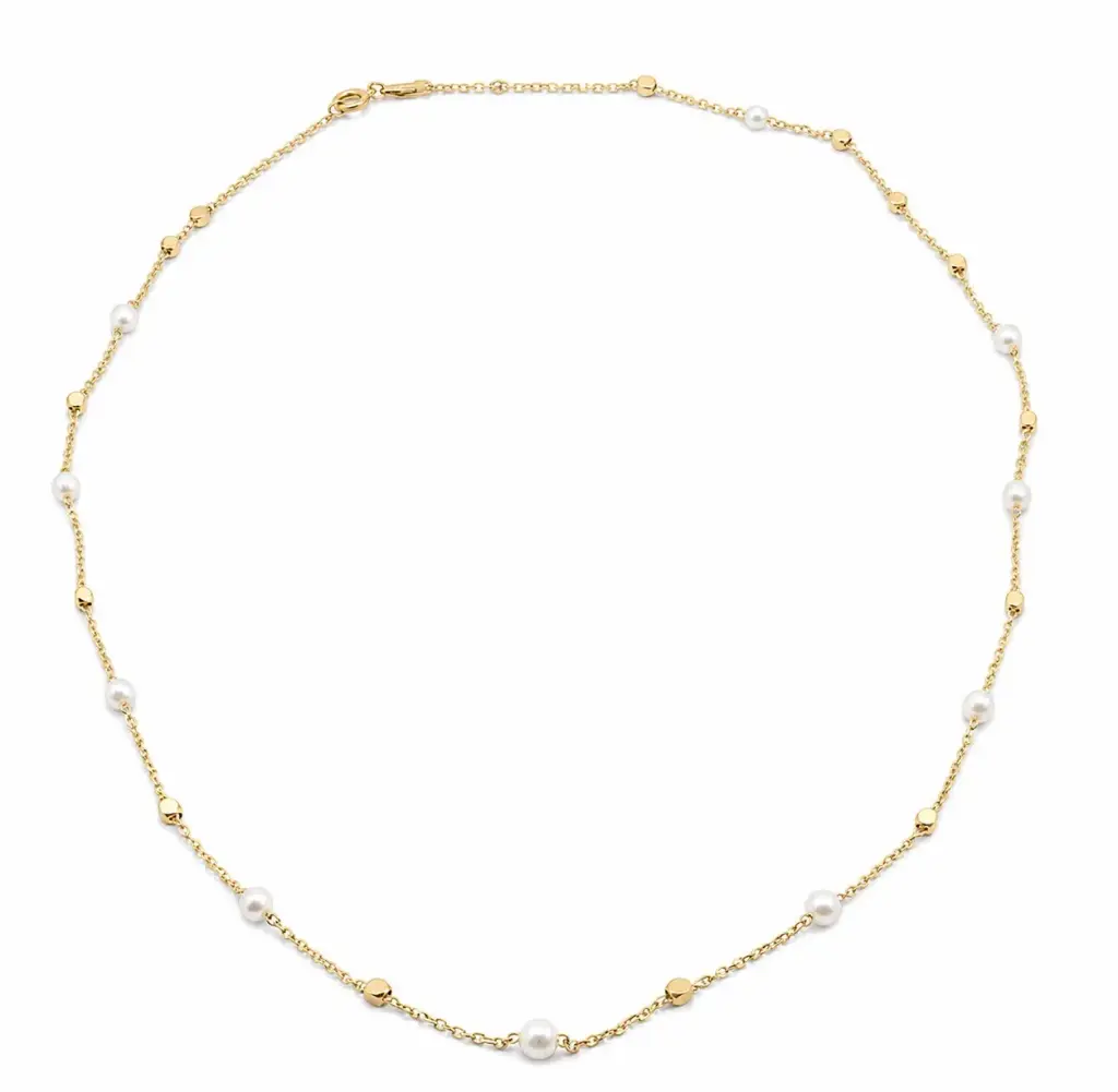 GARGANTILLA BOLAS Y PERLAS CULTIVADAS. 42+45CM 