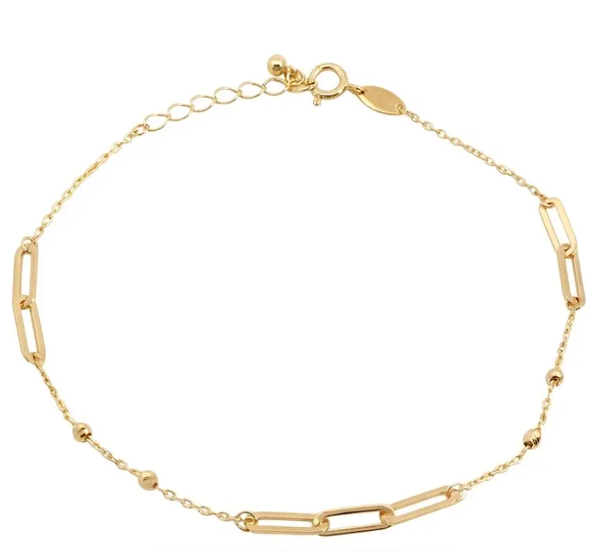 19CM GOLD BALLS AND LINKS BRACELET
