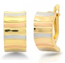 13x7MM TRI-COLOR GOLD LEVERBACK EARRINGS