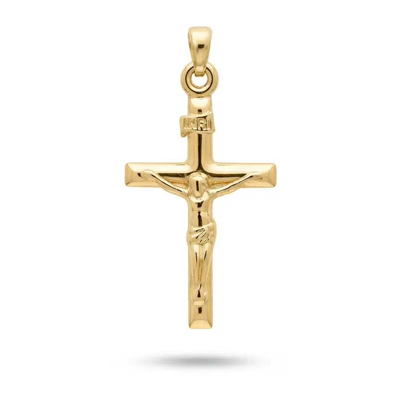 23x15MM CRUCIFIX PENDANT.9 KARAT GOLD 