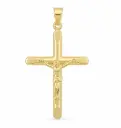 CRUZ BISELADA  CON CRISTO 32x20MM.9KILATES
