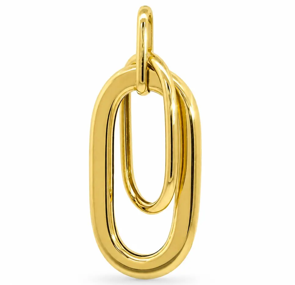 COLGANTE OVAL DOBLE 33x14MM 9KILATES