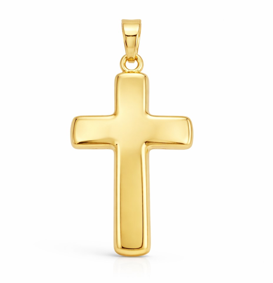 CRUZ LISA SIN CRISTO 22x15MM. 9 KILATES