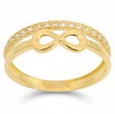 CZ AND INFINITE SYMBOL RING. 9 KARAT