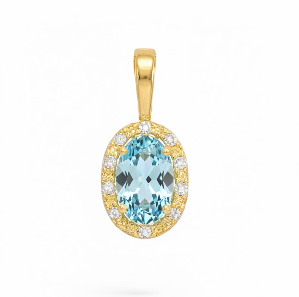 5x3MM OVAL AQUAMARINE PENDANT