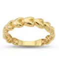 9 KARAT GOLD HEARTS RING 