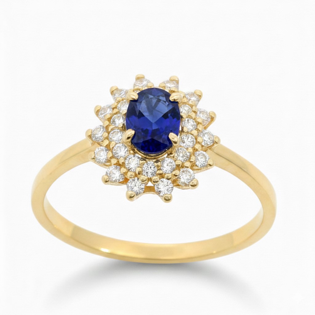 5x4MM EMRALD COLOR CZ RING. 9 KARAT