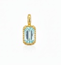 6x4MM AQUAMARINE COLOR CZ PENDANT.9 KARAT