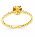 5MM CZ CITRINE COLOR 9 KARAT GOLD RING