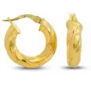 15x18x4MM TWISTED HOOP EARRINGS.HINGED BACK