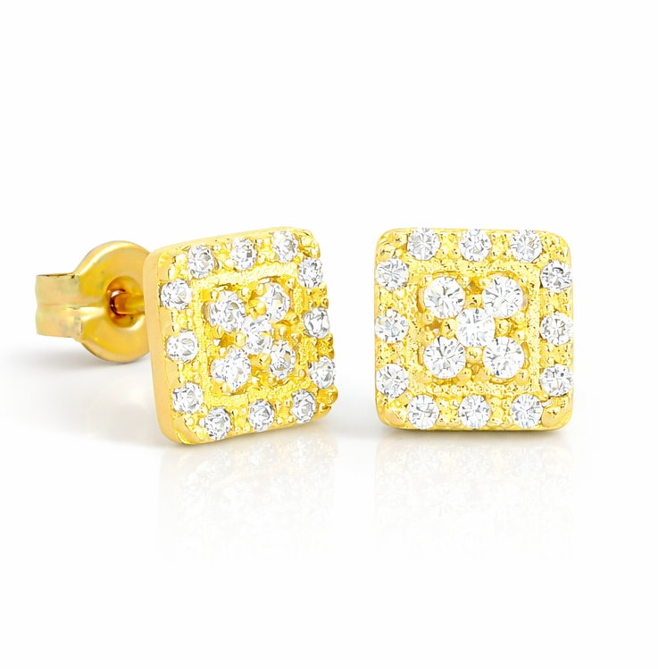 5MM SQUARE STUD EARRINGS WITH CZ