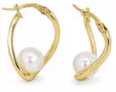 21x15x1'5MM TWISTED HOOP EARRINGS WITH 7'5MM FRESHWATER PEARL.HINGED.