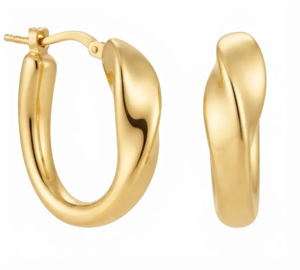 ARO ABIERTO RETORCIDO LISO. 20x19x7MM 9KILATES