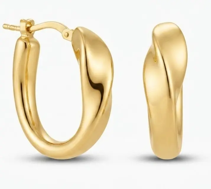 ARO ABIERTO RETORCIDO LISO. 20x19x7MM 9KILATES