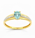 5x4MM AQUAMARINE COLOR CZ RING.9 KARAT