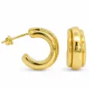 17x17x7MM 9 KARAT GOLD HOOP EARRINGS.PUSHBACK