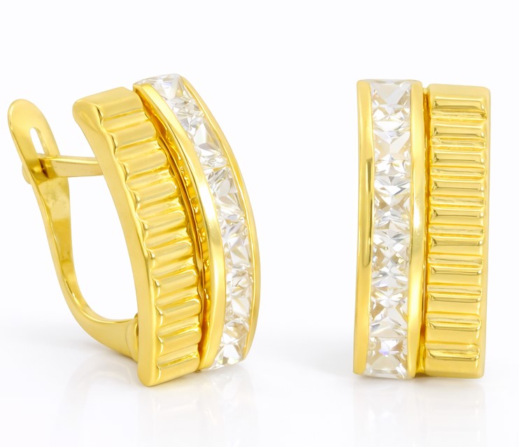 13x8MM LEVERBACK EARRINGS WITH CZ