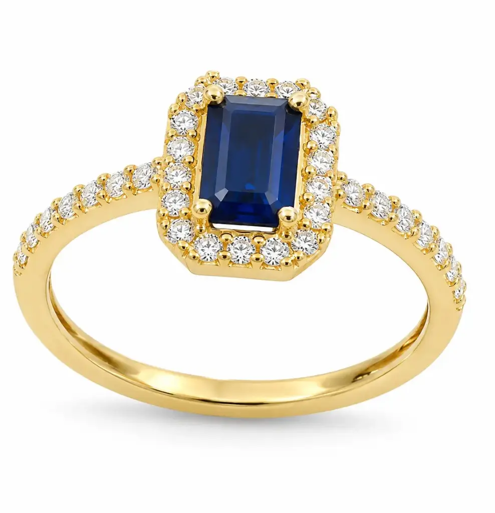 SORTIJA ZAFIRO  (0.51 CT) Y BRILLANTES 0.27 CT TW 