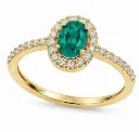 6x4MM(0.66 CT) EMERALD RING WITH 0.08 CT TW DIAMONDS