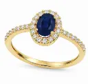6x4MM(0.66 CT) SAPPHIRE RING WITH 0.08 CT TW DIAMONDS