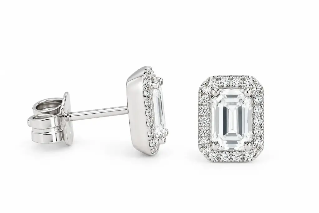 PENDIENTES BRILLANTES ZAFIRO BLANCO 0.80 CT TW Y BRILLANTES 0.14 CT TW 
