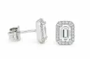 0.80 CT TW WHITE SAPPHIRE AND 0.14 CT TW DIAMONDS STUD EARRINGS