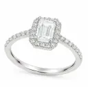 0.51 CT WHITE SAPPHIRE AND 0.28 CT TW DIAMOND RING
