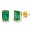 7x5MM EMERALD STUD EARRINGS.PUSHBACK