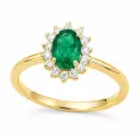 SORTIJA  ESMERALDA OVAL 0.98CT Y  BRILLANTES 0.30 CT TW 