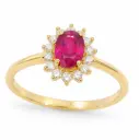 SORTIJA 1 RUBI OVAL 0.60CT BRILLANTES 0.15 CT TW 