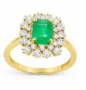 SORTIJA 1 ESMERALDA 0.75CT Y BRILLANTES 0.21 CT TW 