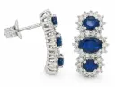 1.66 CT TWN SAPPHIRE AND 0.38 CT TW DIAMOND EARRINGS