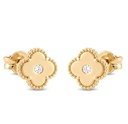 5MM QUATREFOIL STUD EARRINGS.9 KARAT