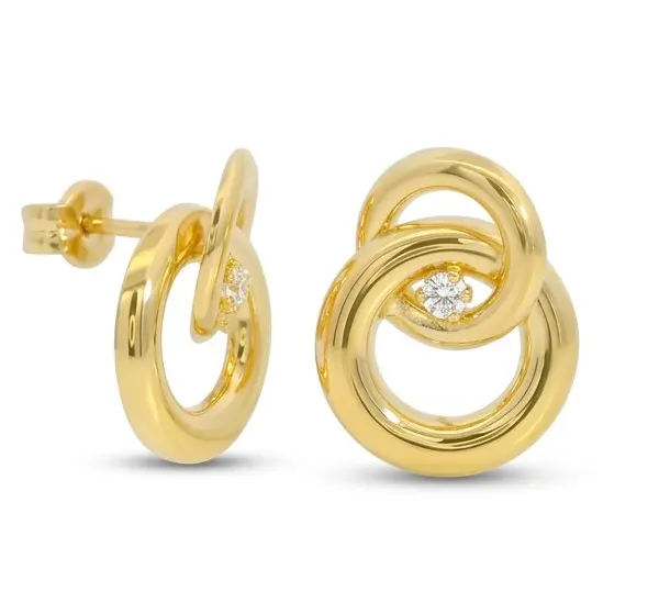 PENDIENTES NUDO ORO AMARILLO  PRESION 
