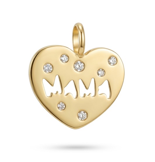 COLGANTE CORAZON MAMA CON  CIRCONITAS