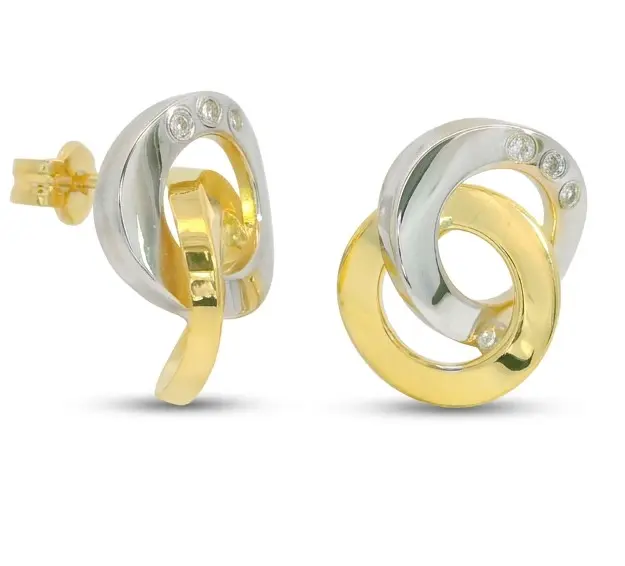 PENDIENTES NUDO ORO AMARILLO  PRESION 