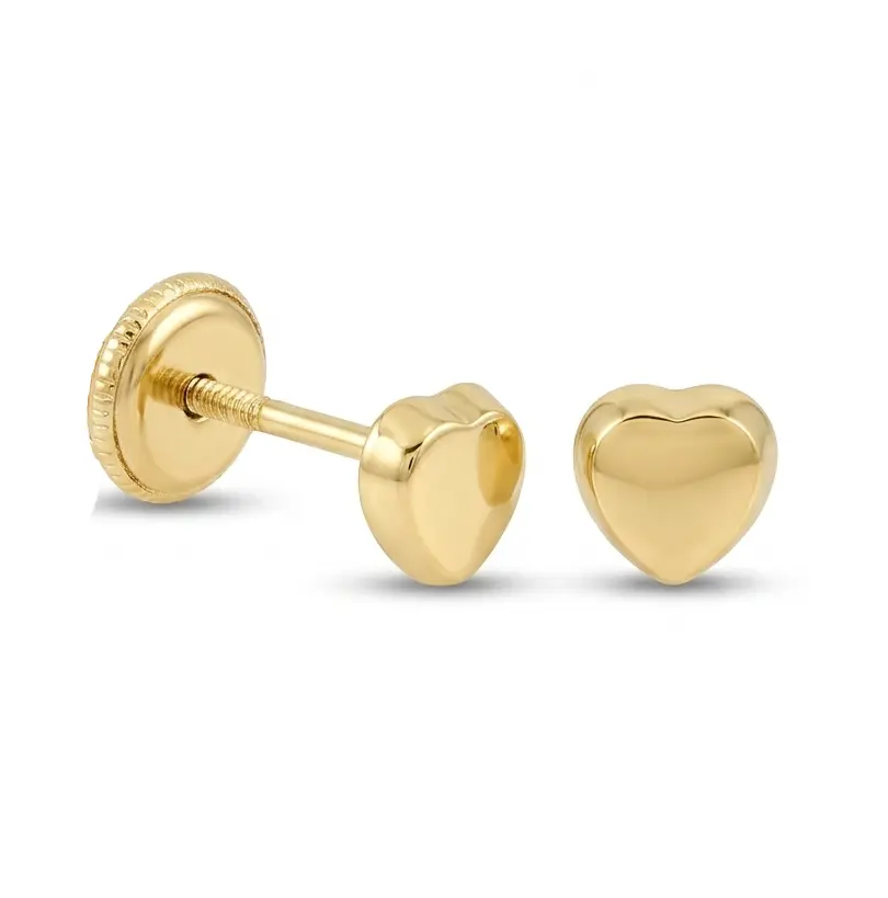 PENDIENTES CORAZON  4.5MM.TORNILLO. 