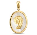 18x14MM MOTEHR OF PEARL VIRGIN MEDAL.9 KARAT