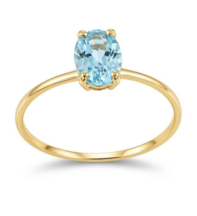 7x5MM OVAL BLUE TOPAZ RING