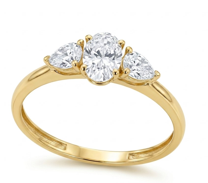 SORTIJA CIRCONITA CON GARRAS 6x4 .9 KILATES