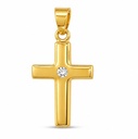 CRUZ LISA SIMN CRISTO PIEDRA .9 KILATES