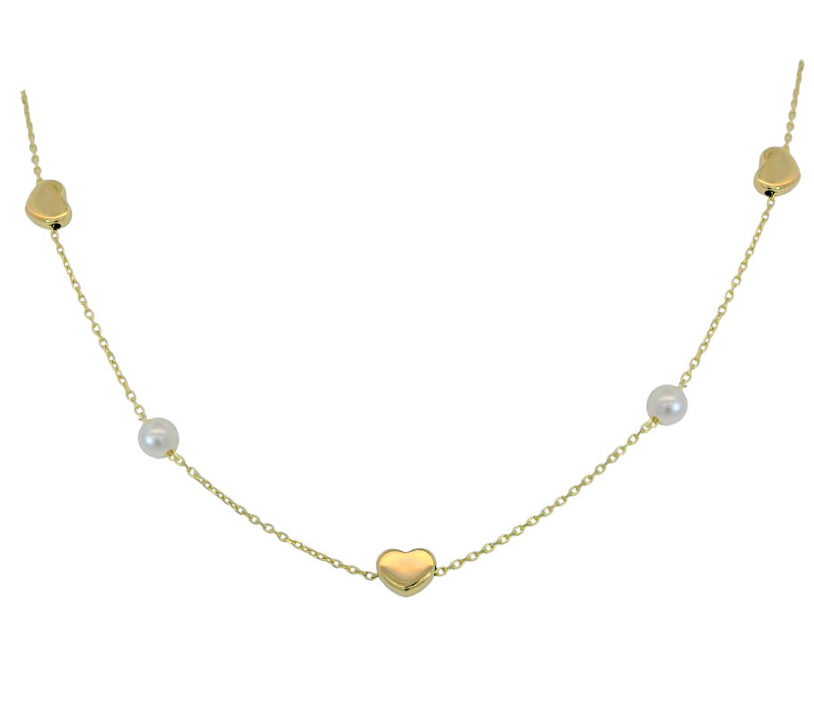 GARGANTILLA 3CIRCONITAS CORAZON Y BOLAS.9KILATES (copia)