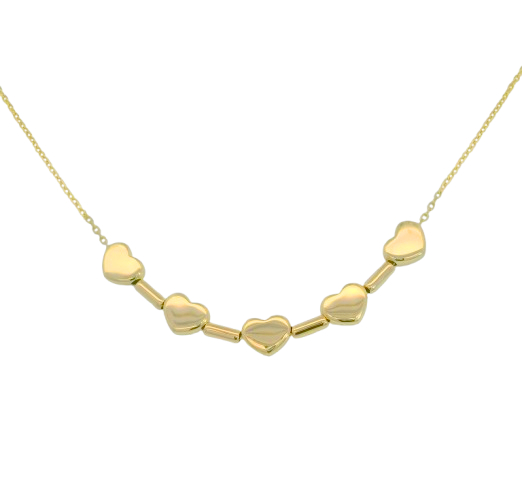 GARGANTILLA 5MOTIVOS Y BARRETAS  .9KILATES