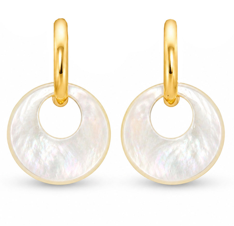 PENDIENTES NACAR ORO AMARILLO