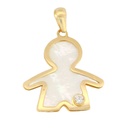 20MM BOY SILHOUETTE MOTHER OF PEARL PENDANT.